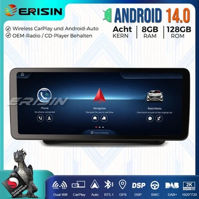 128GB Android 14 Autoradio GPS SWC DAB Für Mercedes Benz E-Klasse W207 C207 A207 - Bild 1 von 4