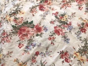 RARE Ralph Lauren * PETTICOAT” King Flat Sheet FLORAL Country Flowers Shabby - Picture 1 of 7