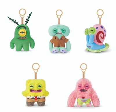 Zuru Fuggler x Spongebob Squarepants Keychain Plush Ring set  5 in Each New - Image 1 of 4