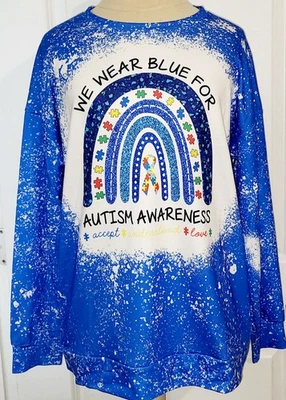 Sudadera Top Mujer Autism Awareness Azul Mota Manga Larga Talla M Mediana Nueva Sin Etiquetas Foto 1 de 4