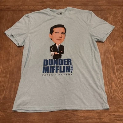 Camiseta Michael Scott The Office Bobble Head Talla L Azul Usada en Excelente Condición  Foto 1 de 4