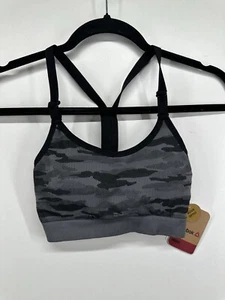 Reebok Sports Bra Camo Racerback Adjustable Strap Moisture Wicking Gray Sz XS - Picture 1 of 6