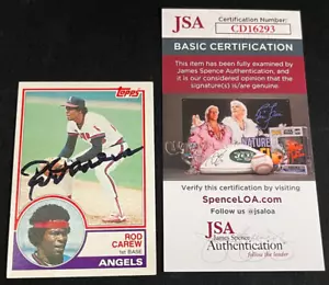 Rod Carew California Angels Signed 1983 Topps Baseball Card #200 JSA COA AA - Picture 1 of 2