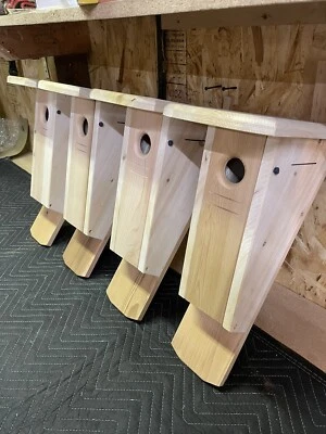 4-pack Peterson style Bluebird nest box (100% cedar). - Image 1 of 4