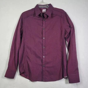 JB Holt Flip Cuff Mens Size S Button Up Long Sleeve Shirt Maroon Standard Fit - Picture 1 of 14