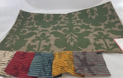 Brunschwig & Fils Ribbed Brocade Woven Silk Chenille Furniture Fabric Samples 6 - Image 1 of 4