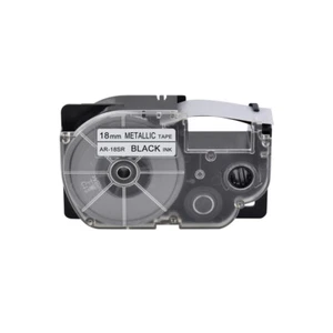 1PK Black Ink Metallic Tape Cartridge XR-18SR for Casio EZ Label Printers 18mm - Picture 1 of 11