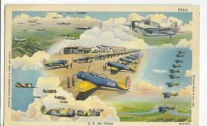 MULTI VIEW,U.S. AIR CORPS~LOTS OF PLANES -PM 1941 - Picture 1 of 1