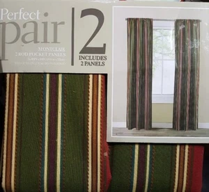 New! Perfect Pair Montclair 2 rod pocket Panels Sizes 40" x80" each heavy duty - Picture 1 of 3