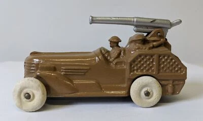Vintage 1930s BARCLAY? MANOIL? Slush Cast Mold 4" Anti-Aircraft Gun Truck - Image 1 of 3