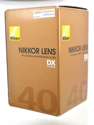 Box Only for Nikon AF-S DX 40mm f/2.8 with manual & lens storage bag - Image 1 of 3