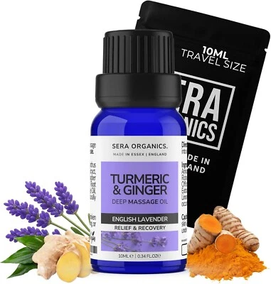 SERA ORGANICS Turmeric Massage Oil – Arthritis & Joint Pain Relief, Muscle Pain Soother 10ml