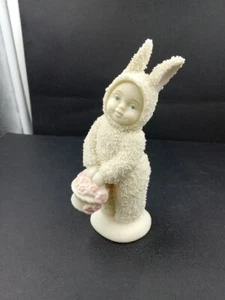 Department 56 Snowbunnies A Basket Of Cheer Pink Flowers Figurine Snow Baby  - Picture 1 of 12