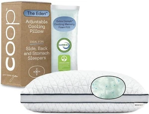 Almohada de cama Coop Home Goods Eden tamaño queen espuma viscoelástica ajustable, genial - Imagen 1 de 9