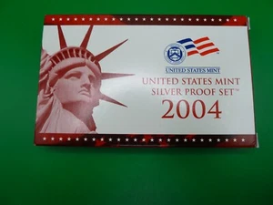 2004 US S Mint Silver Proof Set Inc 5 State Qrtrs Cert Authen MI FL TX IA WI Red - Picture 1 of 11