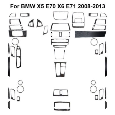 Kit de cubierta interior completo de fibra de carbono 52 piezas para BMW X5 E70 X6 E71 Foto 1 de 4