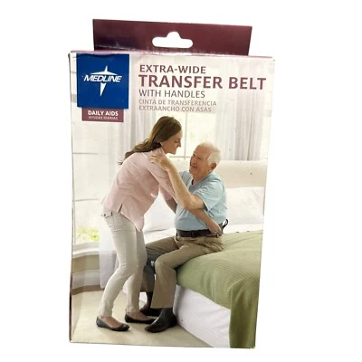 Cinturón de transferencia extra ancho con asas y hebilla de liberación rápida: 4" de ancho x 52" de largo Foto 1 de 4