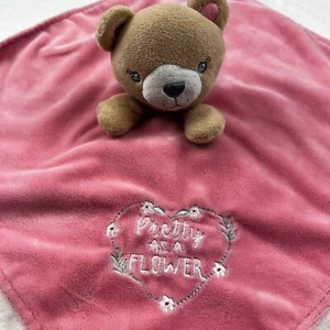 Baby Starter Bär Sicherheitsdecke Lovey hübsch wie eine Blume koralle rosa hellbraun - Bild 1 von 4