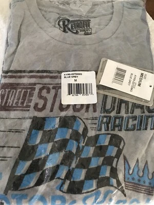 Camiseta gráfica RetroFit Brand Mfg para hombre talla mediana azul gris Foto 1 de 4