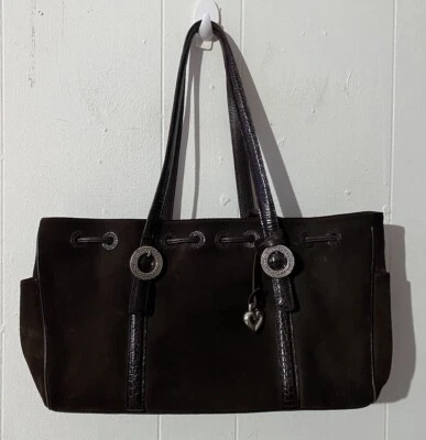 Bolso de hombro de cuero gamuza marrón Brighton  Foto 1 de 4