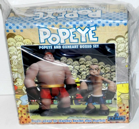 POPEYE & OXHEART MEZCO BOXED SET ACTION FIGURES NEW 5 POINTS BOXING RING INSIDE Cover