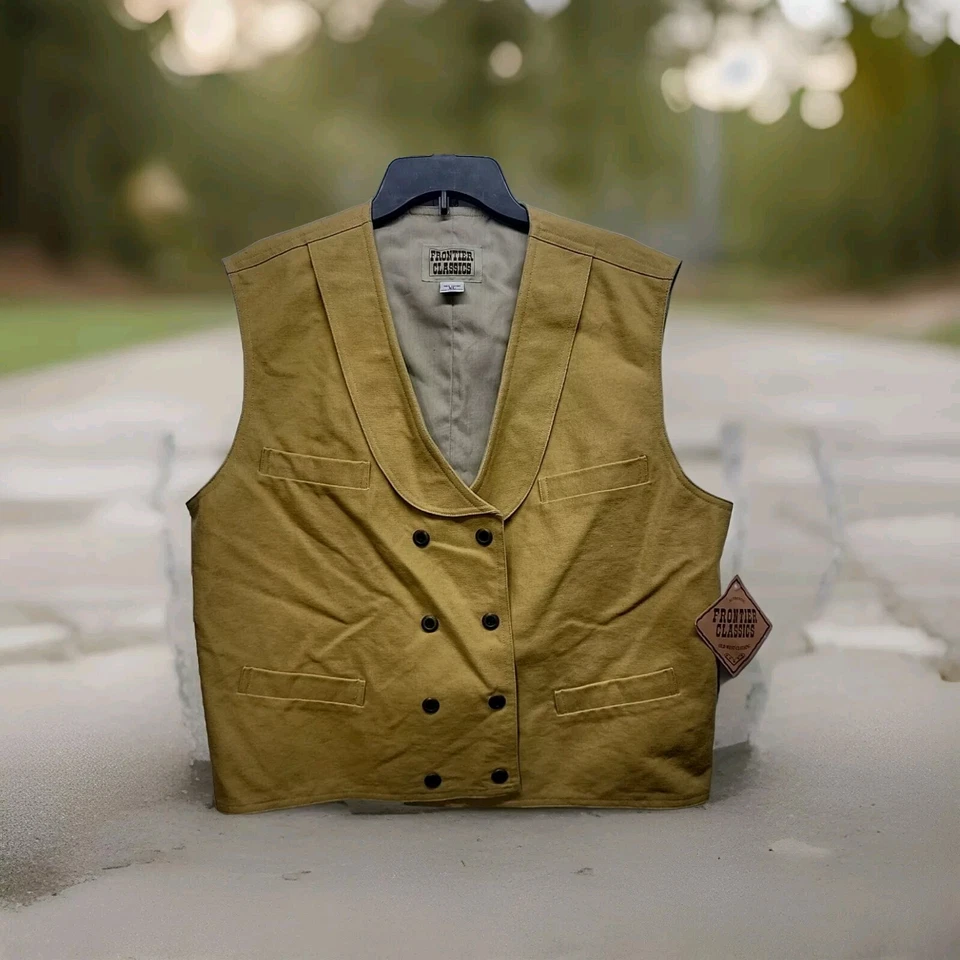 New Wt Frontier Classics Vest Mens XL Brown Western Classics  Cotton - Image 1 of 4