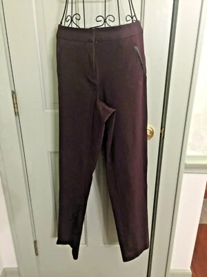 Alfani Slim Fit Ankle Pant Faux Leather Pockets Burgundy 12 - Image 1 of 4