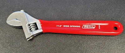 NEW IREGA IR77W8 8" WIDE PRECISION ADJUSTABLE WRENCH RED PVC HANDLE MADE SPAIN - Image 1 of 4
