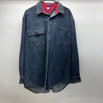 Tommy Hilfiger De Colección Hombre Med. Camisa-abrigo lavado oscuro L/S bordado jeanswear, M Foto 1 de 4