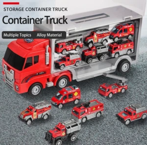 Set of 7, Toys cars For Boys, Engineering , Construction,Fire Engine,Ambulance, - Picture 1 of 10