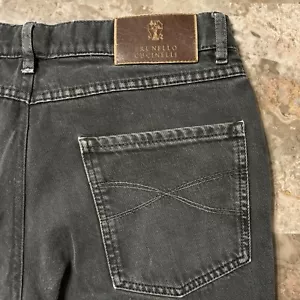 Brunello Cucinelli Jeans Mens 48 (30x29) Black Button Fly 5 Pocket Made In Italy - Picture 1 of 23