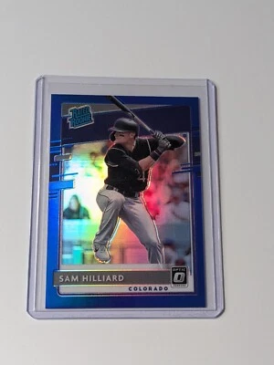 Panini Donruss Optic 2020 Sam Hilliard Rockies Rated Rookie Blue MLB /75 - Image 1 of 2