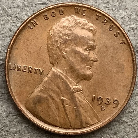 1939 D * Lincoln Wheat Cent - High Grade ~ A725 Cover