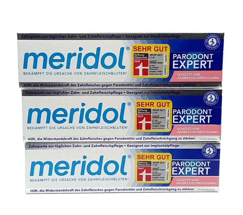 3x Meridol Periodont Expert Toothpaste NEW FORMULA EXP 07/2026 (3x75ml) - Image 1 of 1