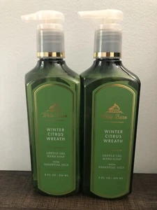 White Barn Bath & Body Works Gentle Gel Hand Soap Lot of 2 WINTER CITRUS WREATH - Picture 1 of 1