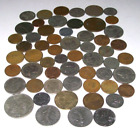 World Coin Lot of 57 Europe Asia South America Mexico 1960's-1990's