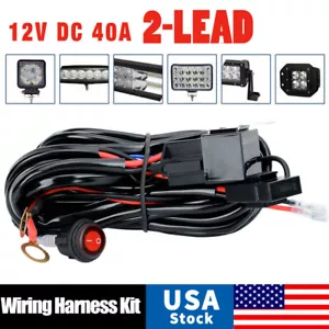 Kit de arnés de cableado de 2 cables ENCENDIDO-APAGADO interruptor basculante relé de luz LED vainas de trabajo barra 12V - Imagen 1 de 12