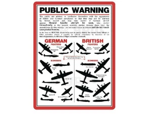 WW2 AIRCRAFT IDENTIFICATION Retro Metal Sign Workshop Kitchen Cave A5 A4 - Picture 1 of 1