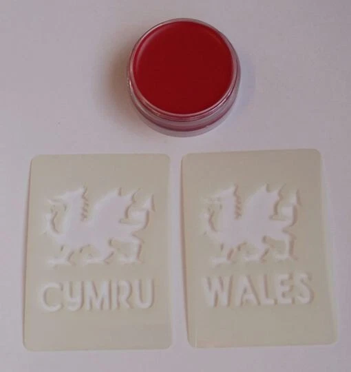 DAZZLE GLITTER TATTOOS Walisischer Drache Gesicht Malset Cymru Wales wiederverwendbar 6 Nationen Rugby St. David Day