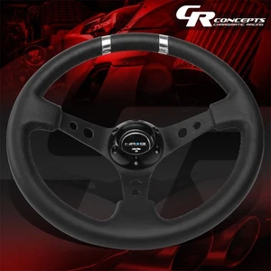 NRG INNOVATIONS NRG-RST-016R-SL 350MM 3" DEEP DISH SILVER STRIPE STEERING WHEEL - Picture 1 of 6