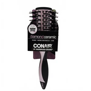 New Conair Diamond Ceramic Hair Brush for Volume and Shine For Med-Long Hair - Picture 1 of 6
