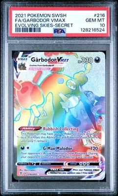 2021 POKEMON SWORD & SHIELD EVOLVING SKIES SECRET FULL ART/GARBODOR VMAX PSA 10 - Image 1 of 2