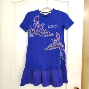 Kenzo Kids Blue Bird print jersey dress sz 5 - Picture 1 of 11
