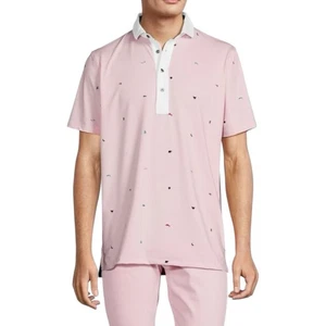 Polo de golf GREYSEN Spirit of Louisiana rosa estampado critter manga corta talla grande - Imagen 1 de 7