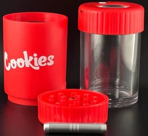 Cookies 4-in-1 Airtight Storage Jar with LED Lid, Tube, And More – Red - Picture 1 of 4