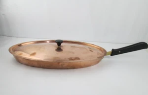 VTG SPRING CULINOX Copper Stainless Oval Pan Fish Fry Skillet Switzerland w Lid - Picture 1 of 10