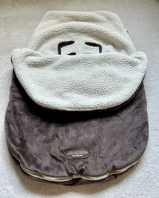 JJ Cole Bundle Me Fleece Sherpa Winter Car Seat Cover Stroller Brown Velvet - Image 1 of 4