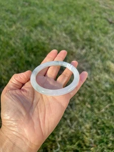 Translucent 100% Natural Grade A Jadeite Jade 57.2mm Bangle Bracelet B625 - Picture 1 of 16
