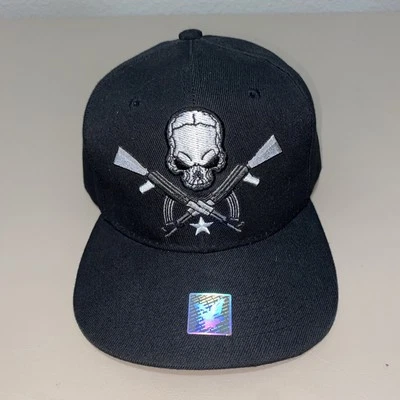 Black Hawk Joycap Skull AK-47 Flat Bill Ball Cap OS Black - Image 1 of 4