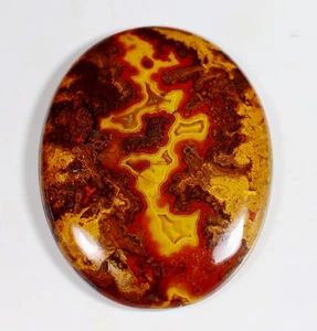 135 Kt 7X39X50 mm Natürlicher Designer Rote Naht Achat Oval Cabochon Edelstein HX 05 - Bild 1 von 5